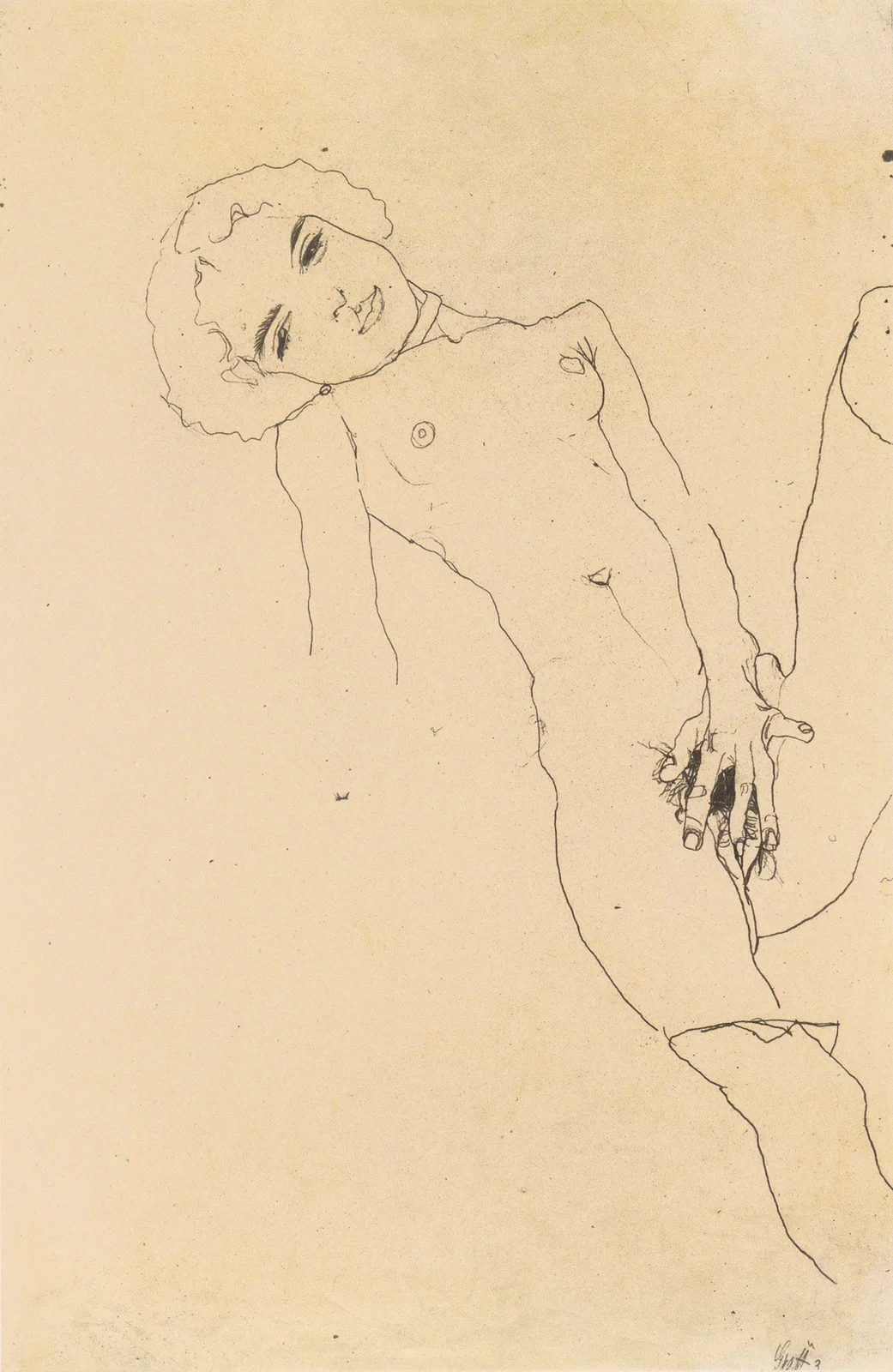 Masturbierendes Mädchen av Egon Schiele
