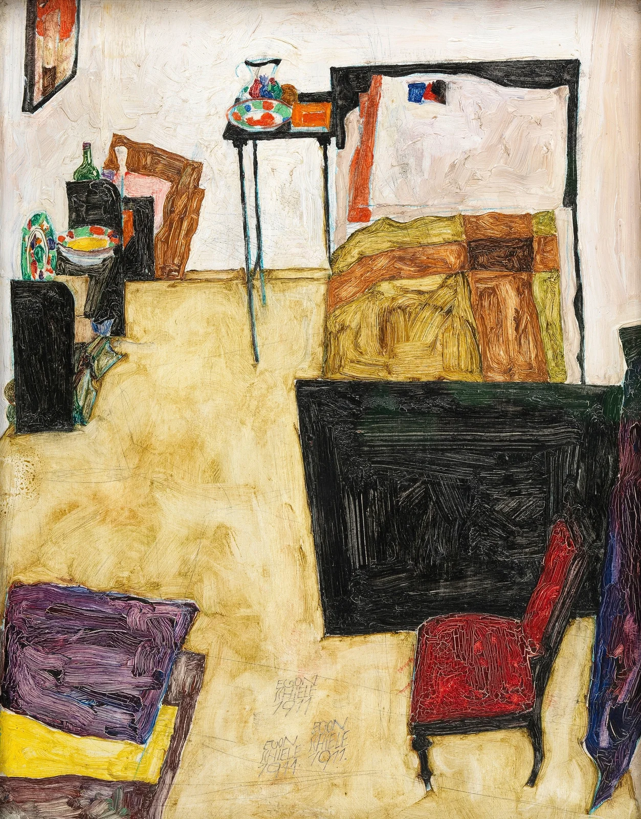 Mein Wohnzimmer (Das Zimmer des Künstlers in Neulengbach) av Egon Schiele