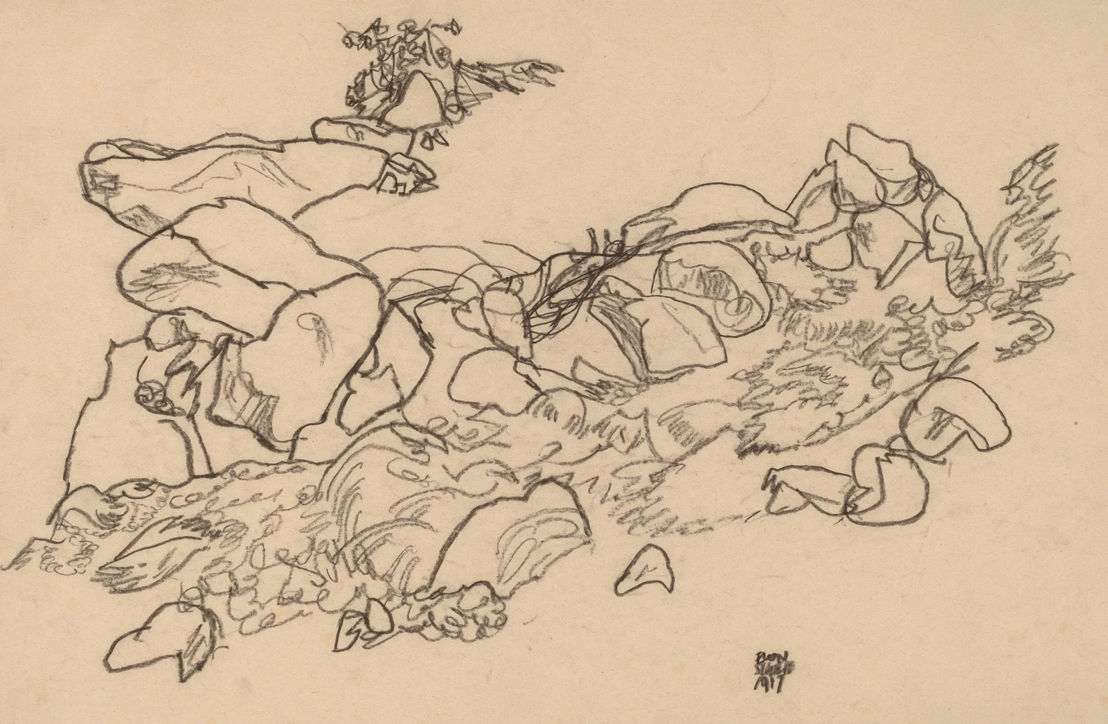 Mountain Stream av Egon Schiele