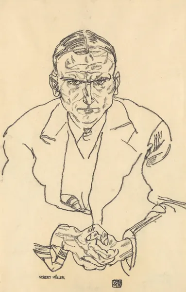 Porträt des Schriftstellers Robert Müller av Egon Schiele