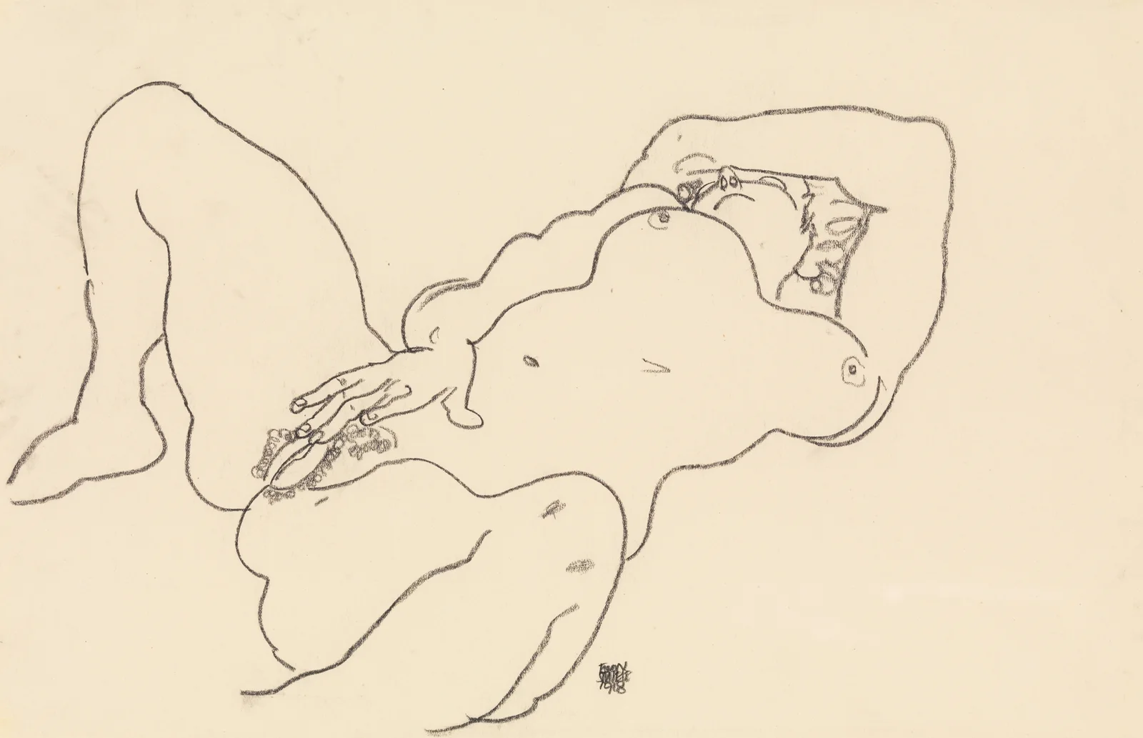 Reclining Nude av Egon Schiele
