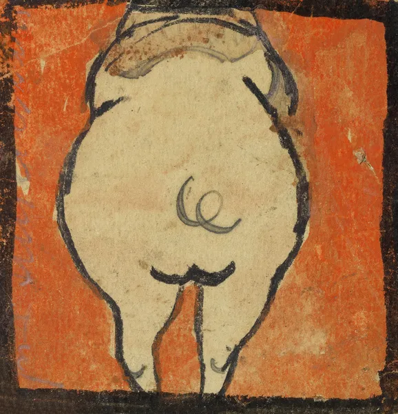 Schwein von hinten av Egon Schiele