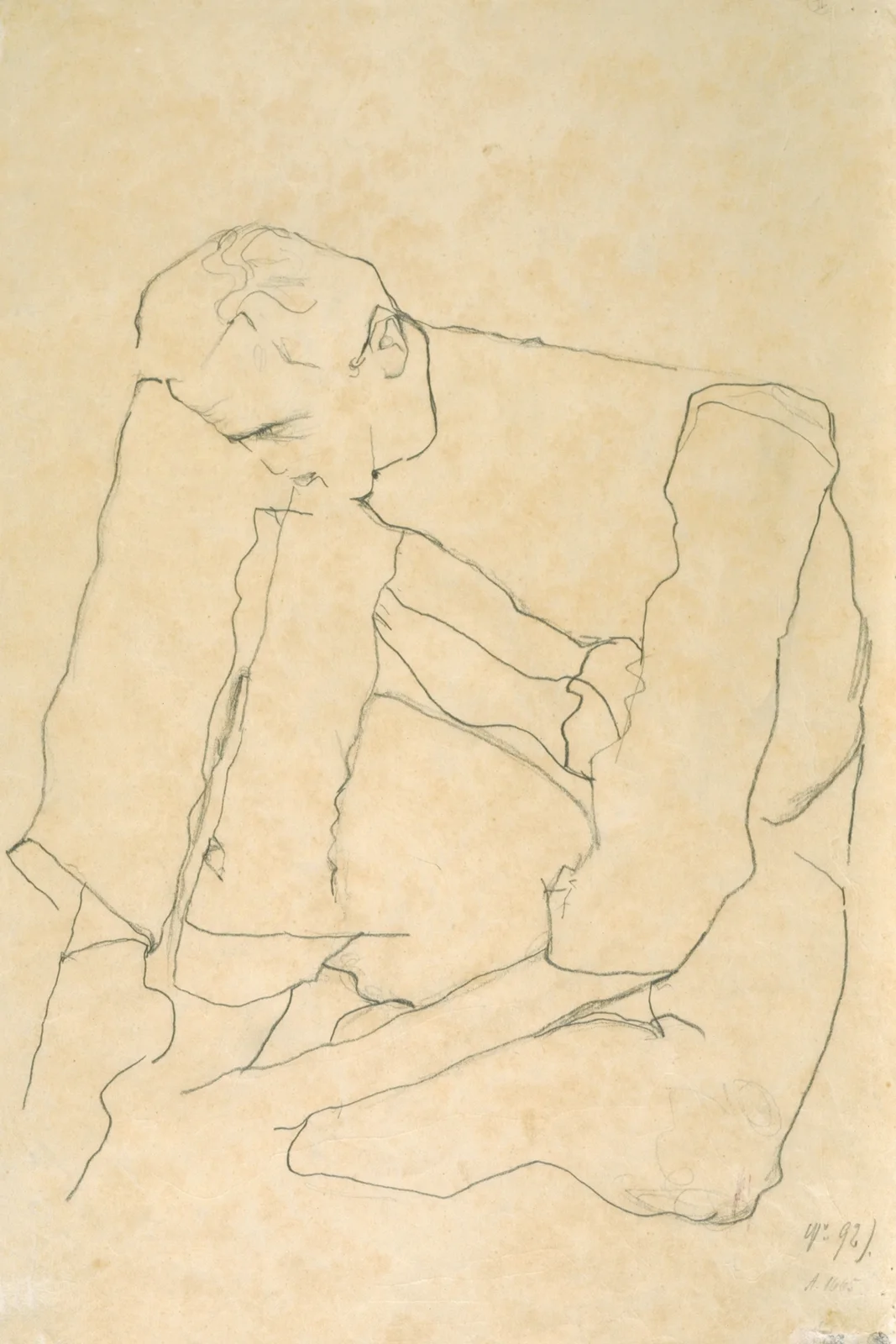 Seated Man av Egon Schiele