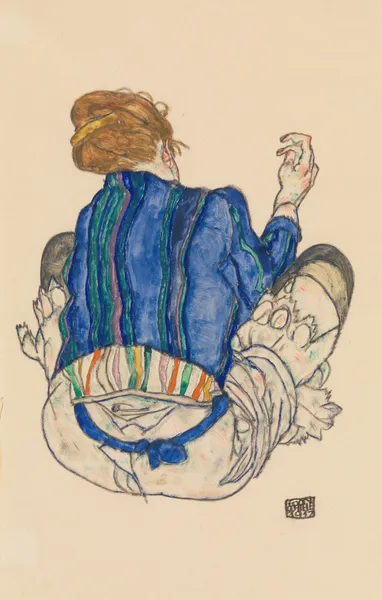 Seated Woman, Back View av Egon Schiele