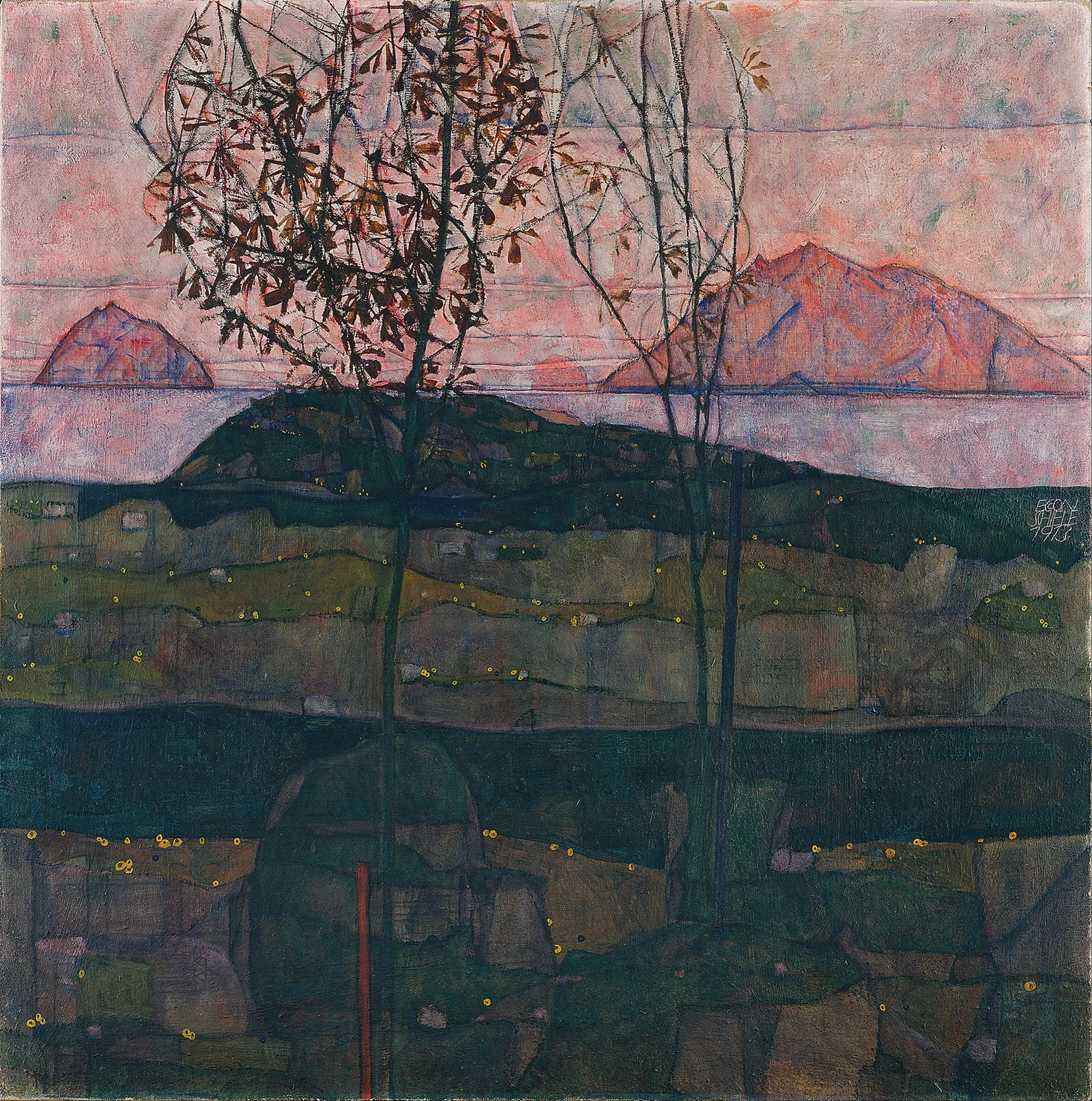 Setting Sun av Egon Schiele