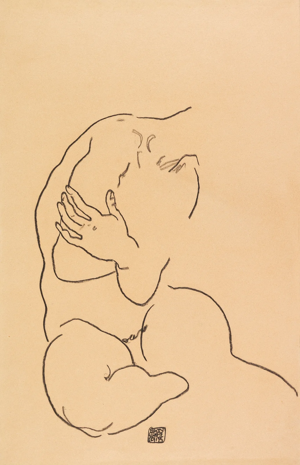 Sitzender weiblicher Torso av Egon Schiele