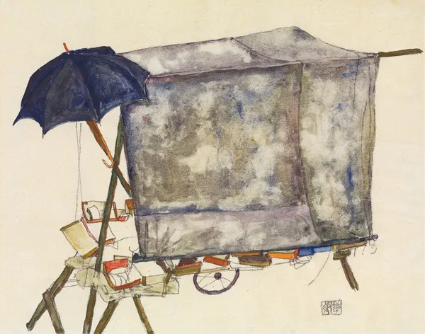 Street Cart av Egon Schiele