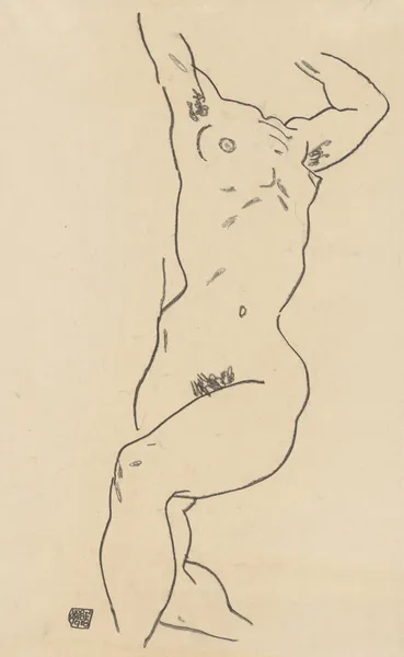 Torso of a Nude av Egon Schiele