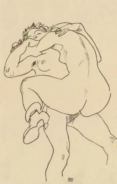 Zwei Freundinnen (Two Friends) av Egon Schiele