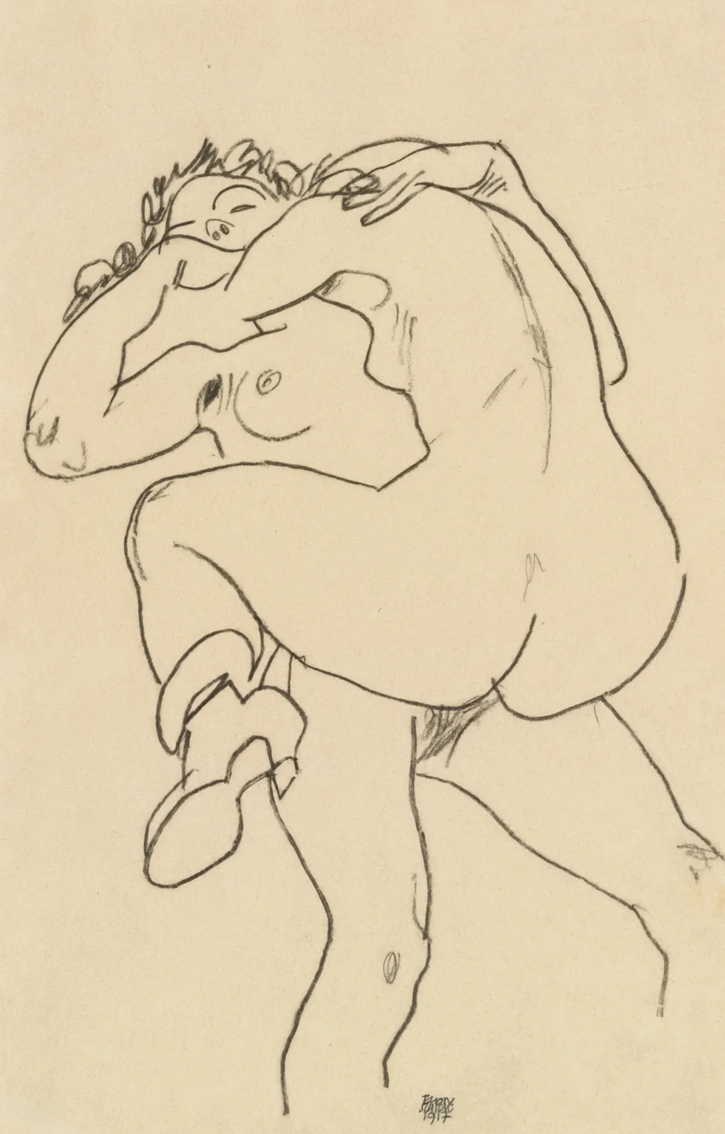 Zwei Freundinnen (Two Friends), 1917 av Egon Schiele