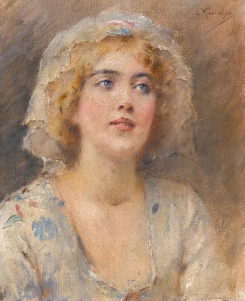 Portrait Of A Girl av Konstantin Egorovich Makovsky