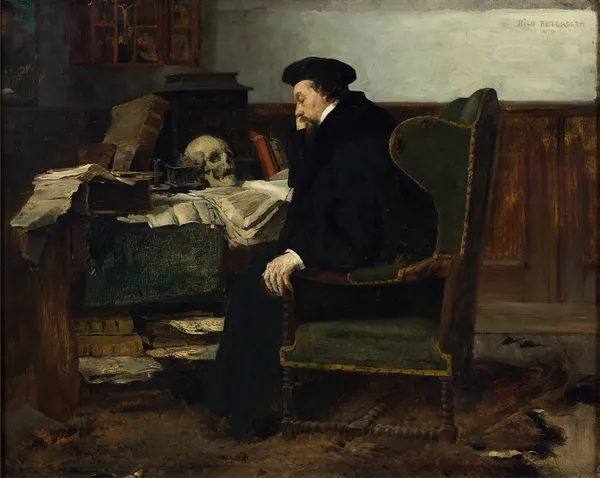 Absorbed in his Studies av Eilif Peterssen
