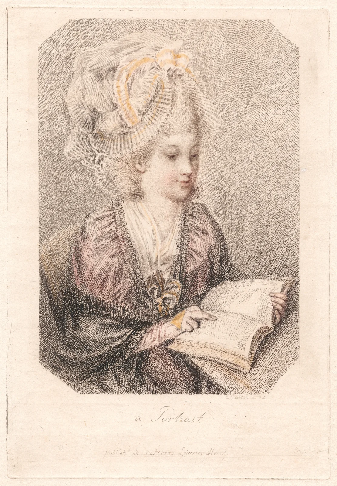 A Portrait (Young Woman Reading a Book) av Elias Martin