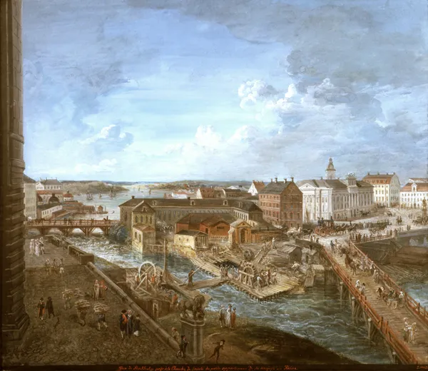 Vy över Stockholm från Kungliga slottet av Elias Martin