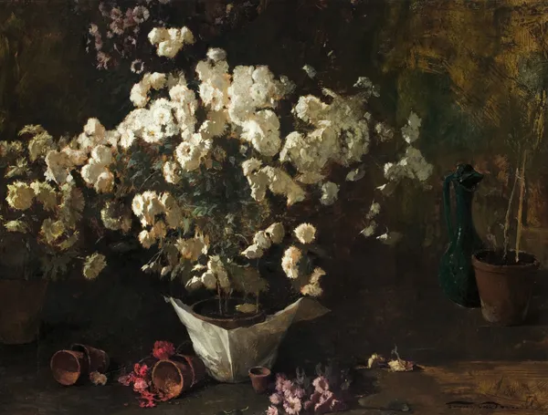 Still Life of Chrysanthemums av Emil Carlsen