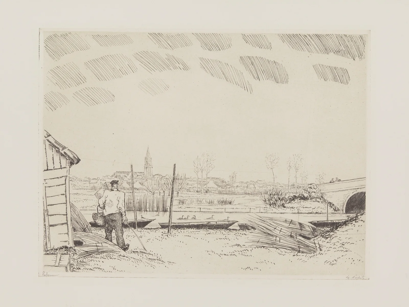 Le pont de Fédrun av Jean-Émile Laboureur