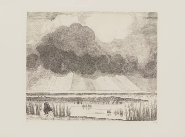 Paysage au cycliste av Jean-Émile Laboureur