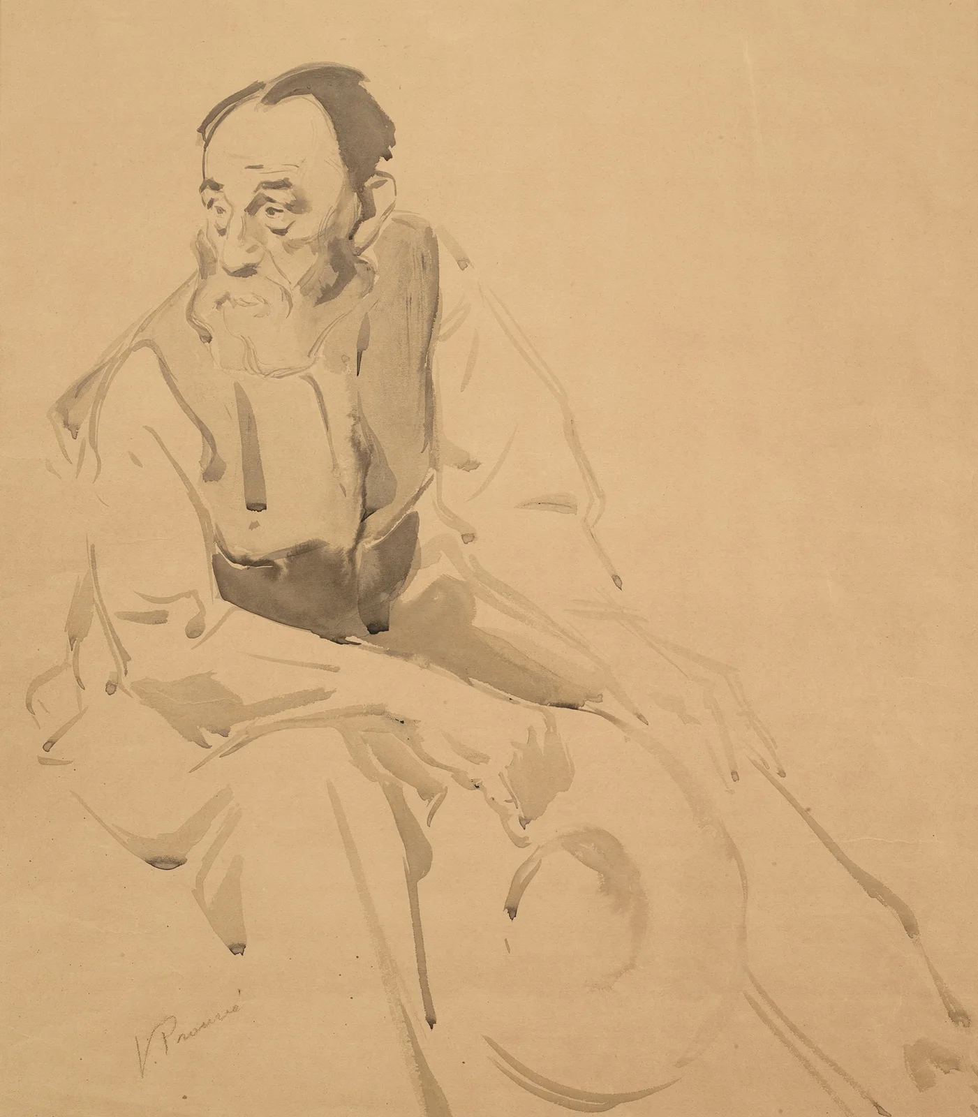Old Man Seated av Victor Émile Prouvé