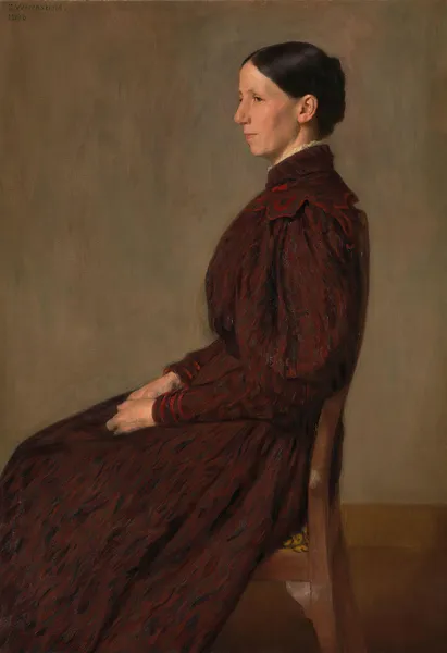 Portrait of Mrs. Anna Dick av Erik Werenskiold