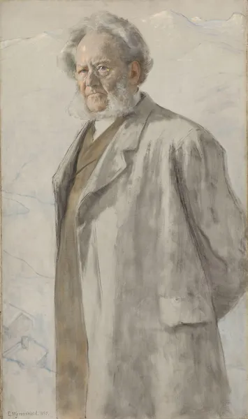 Portrait of the Poet Henrik Ibsen av Erik Werenskiold