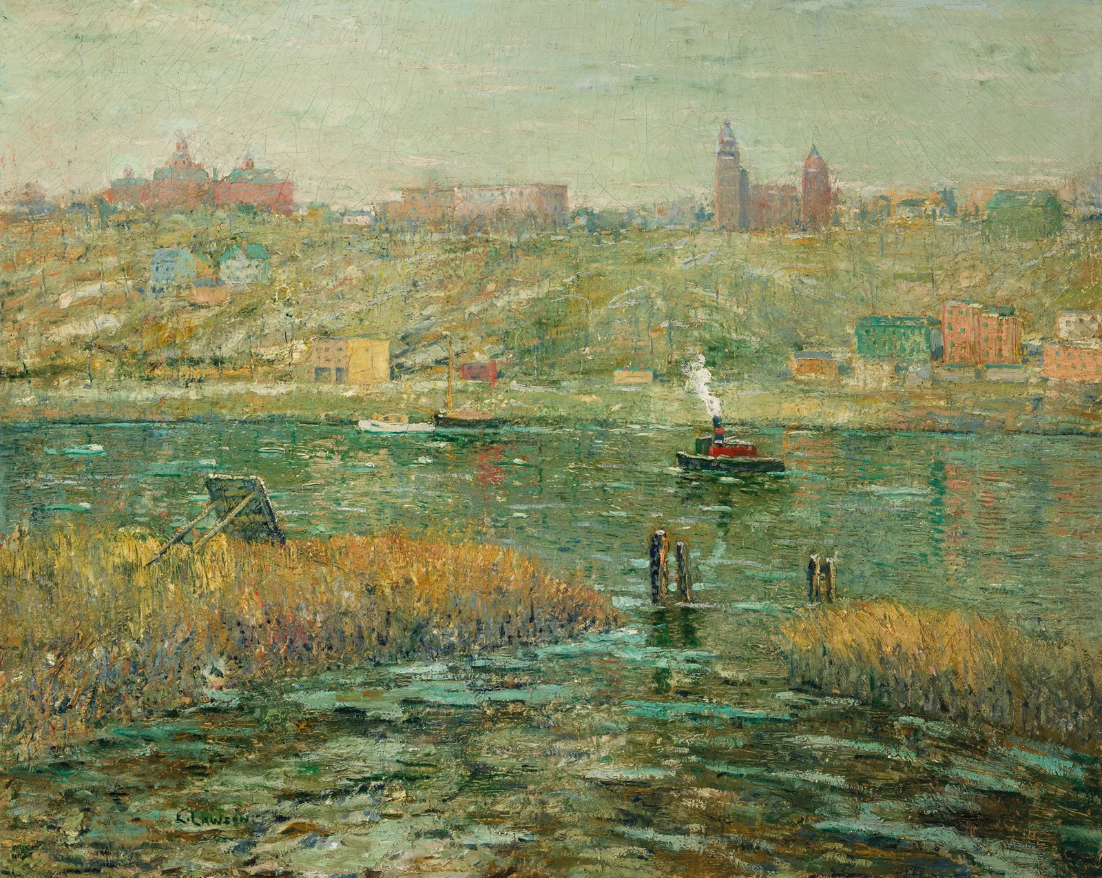Harlem River av Ernest Lawson