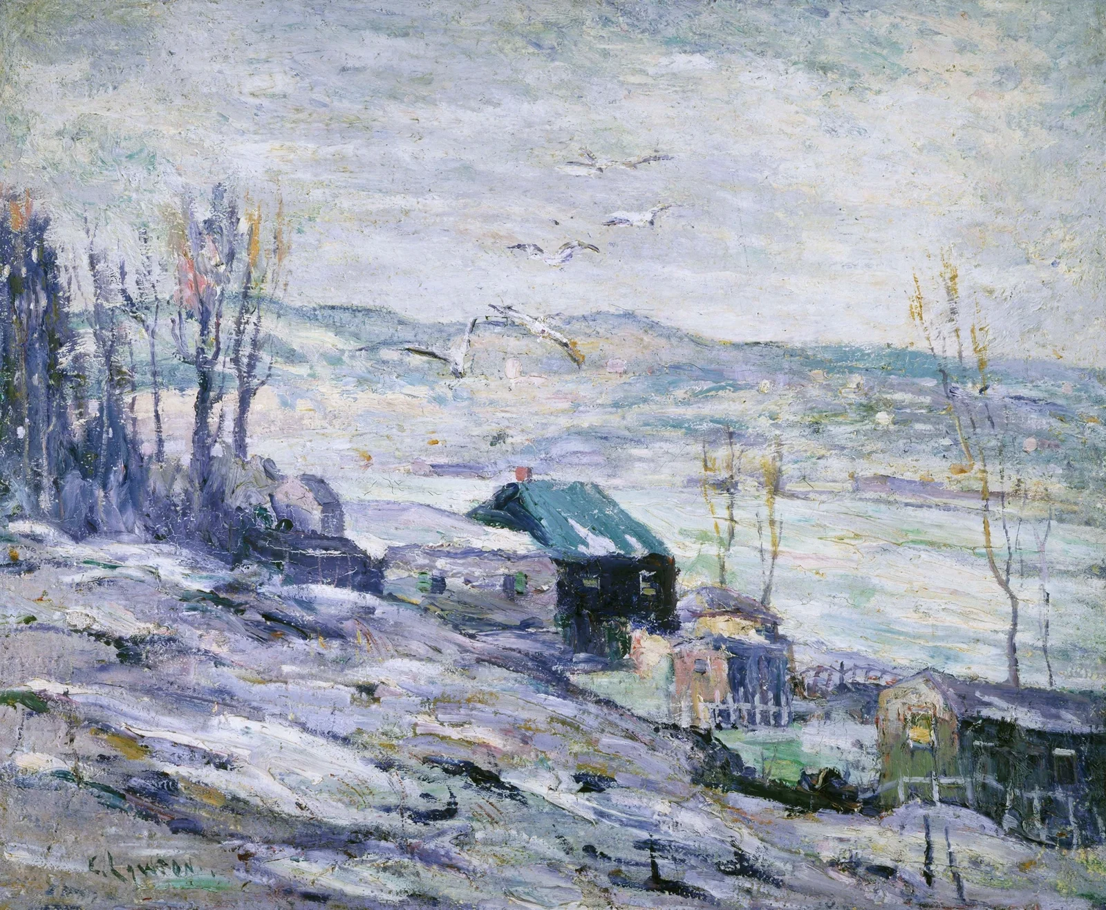 Windy Day, Bronx River av Ernest Lawson