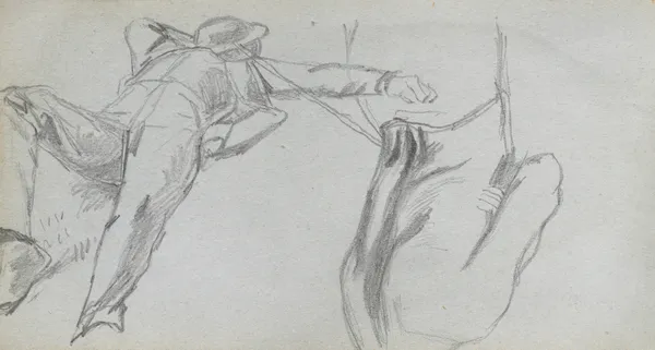Reclining Figure and Figure from behind av Ernest Meissonier