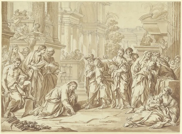 Christus und die Ehebrecherin av Christian Wilhelm Ernst Dietrich