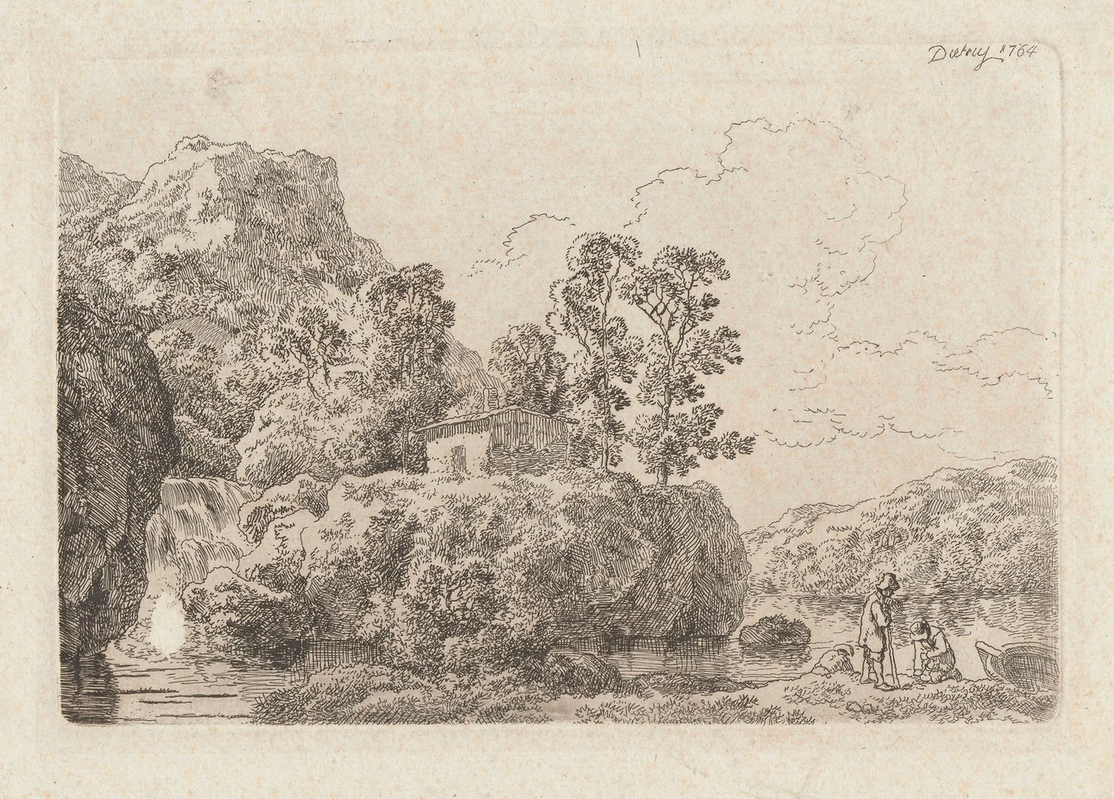 Mountainous landscape av Christian Wilhelm Ernst Dietrich