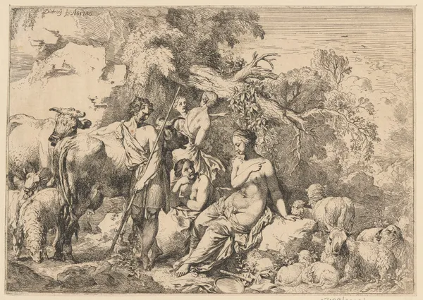 Pastoral scene av Christian Wilhelm Ernst Dietrich