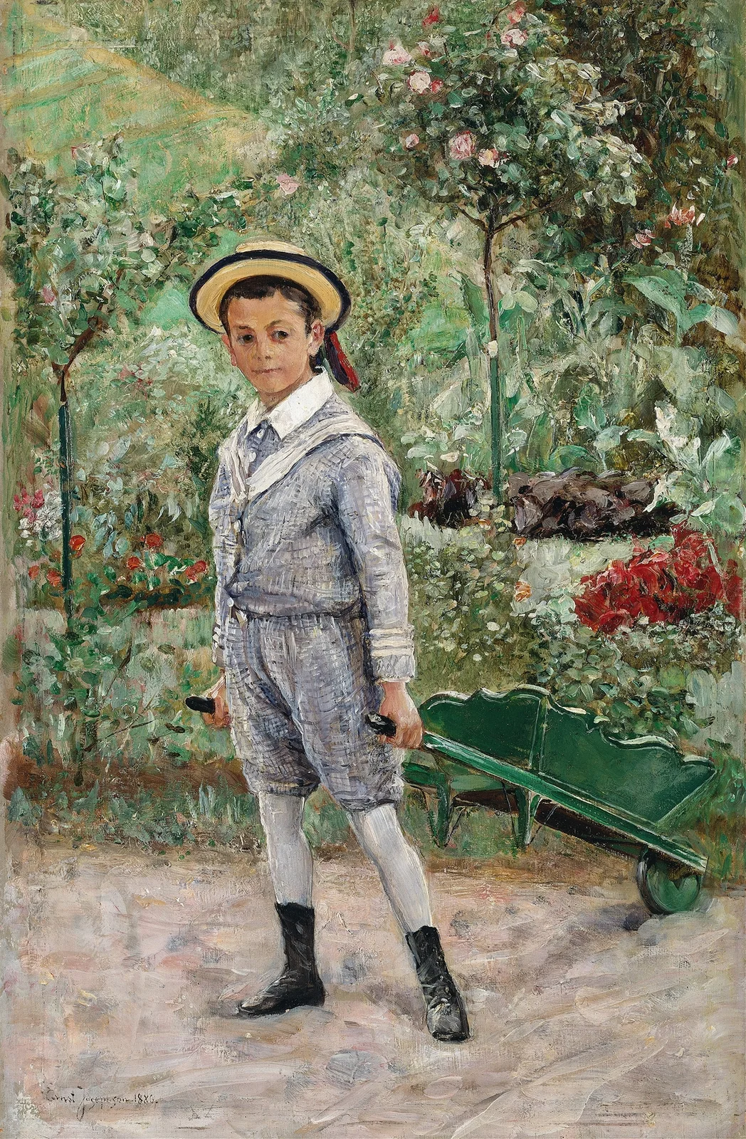 Pojke med skottkärra av Ernst Josephson