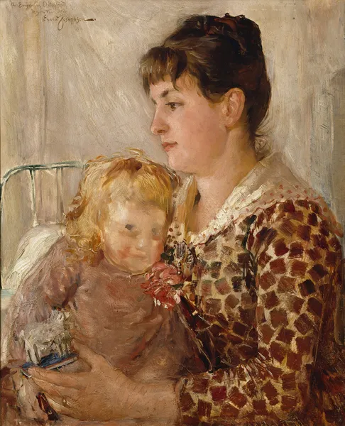 Mother and Child. The Wife and Daughter of the Artist Allan Österlind av Ernst Josephson