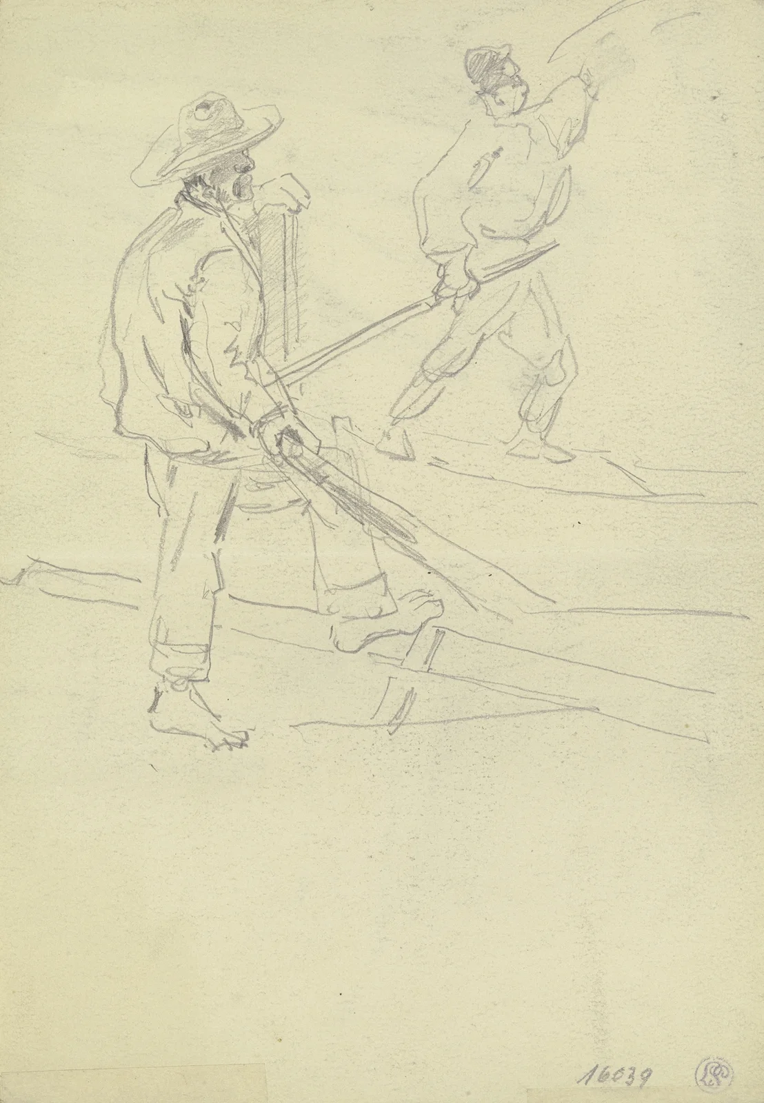 Study sheet; Two fishermen av Friedrich Ernst Morgenstern