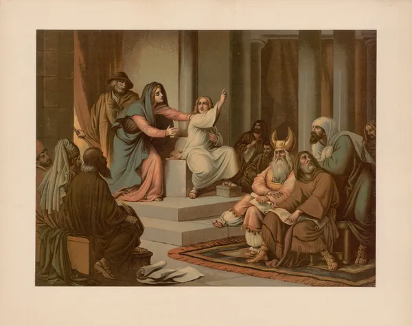Jesus at age 12 in the temple av Ernst Pessler