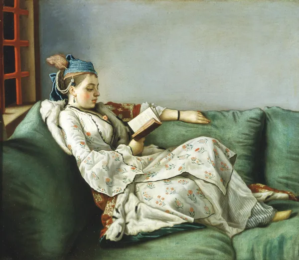 Portrait of Maria Adelaide of France in Turkish-style clothes av Jean-Etienne Liotard