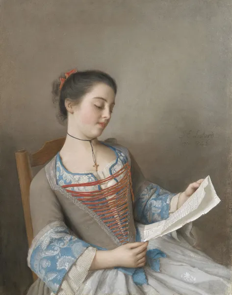 The Artist’s Niece, Marianne Lavergne, Known as ‘La Liseuse’ av Jean-Etienne Liotard