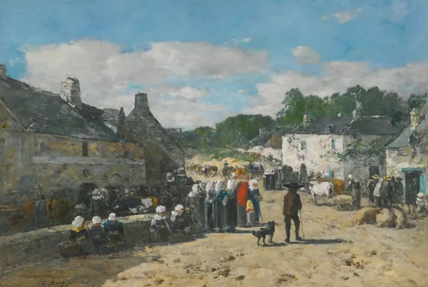 Jour De Foire En Bretagne av Eugène Boudin