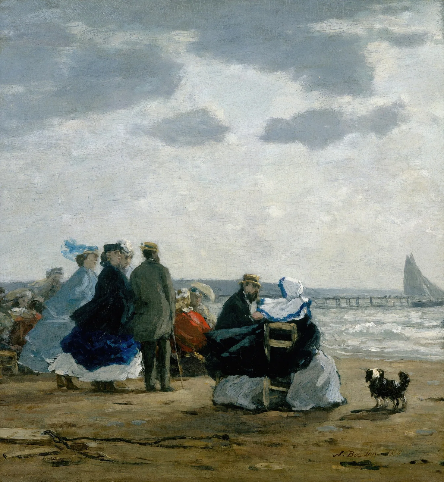 On the Beach, Dieppe av Eugène Boudin