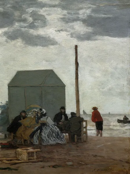 The Beach at Deauville av Eugène Boudin