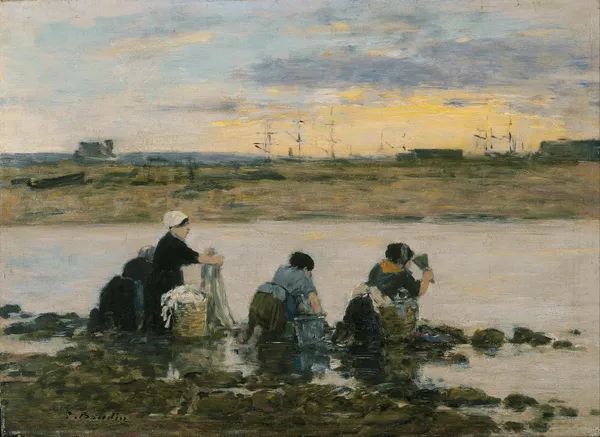 Washerwomen by the River av Eugène Boudin