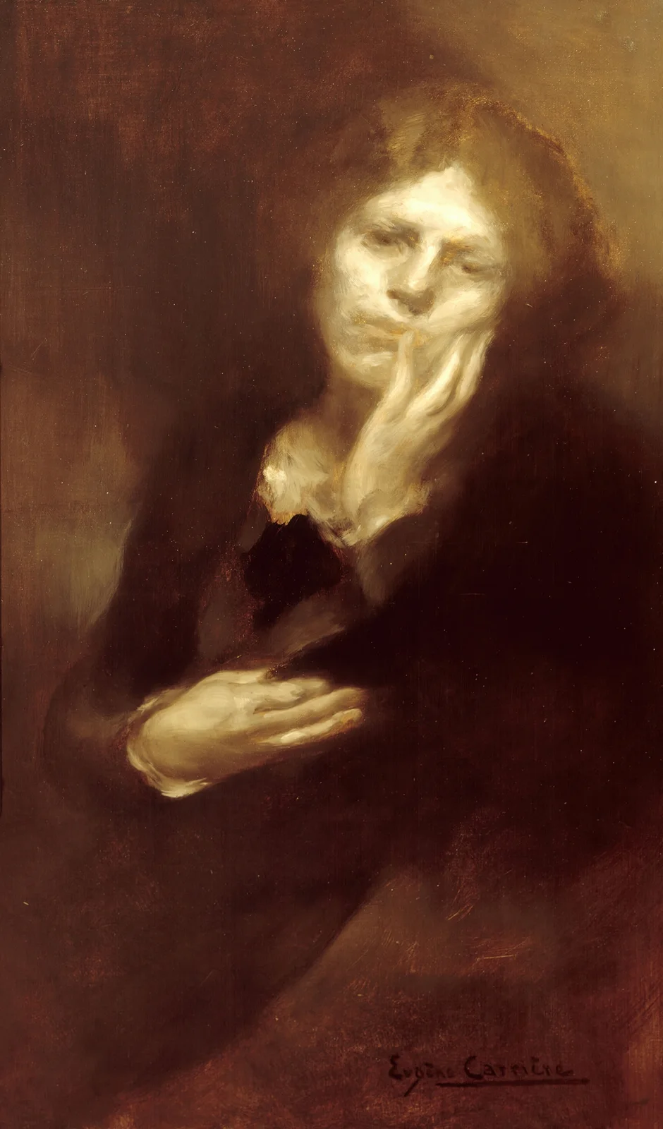 Fantine abandonnée av Eugène Carriere