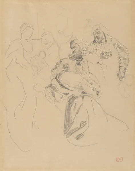 Adoration of the Magi, after Rubens av Eugène Delacroix