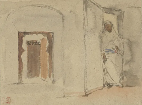 Arab in front of his house av Eugène Delacroix