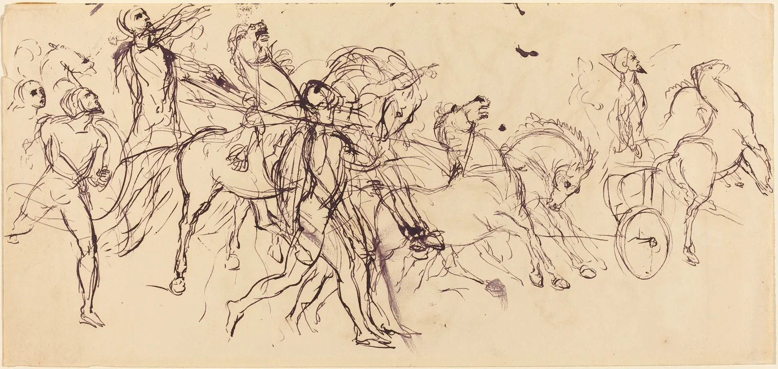 Charioteers (recto and verso) av Eugène Delacroix