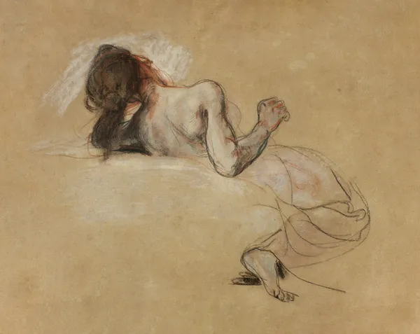 Crouching Woman av Eugène Delacroix