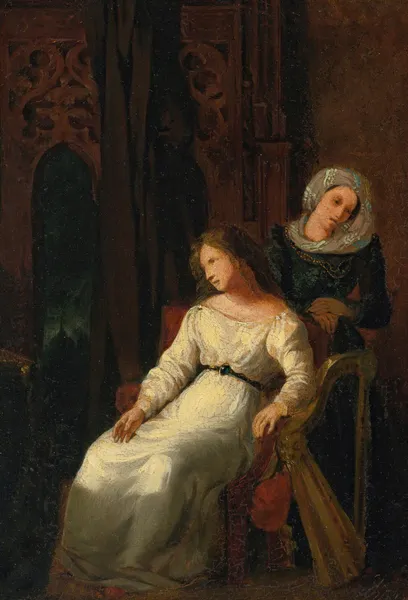 Desdemona and Emilia av Eugène Delacroix