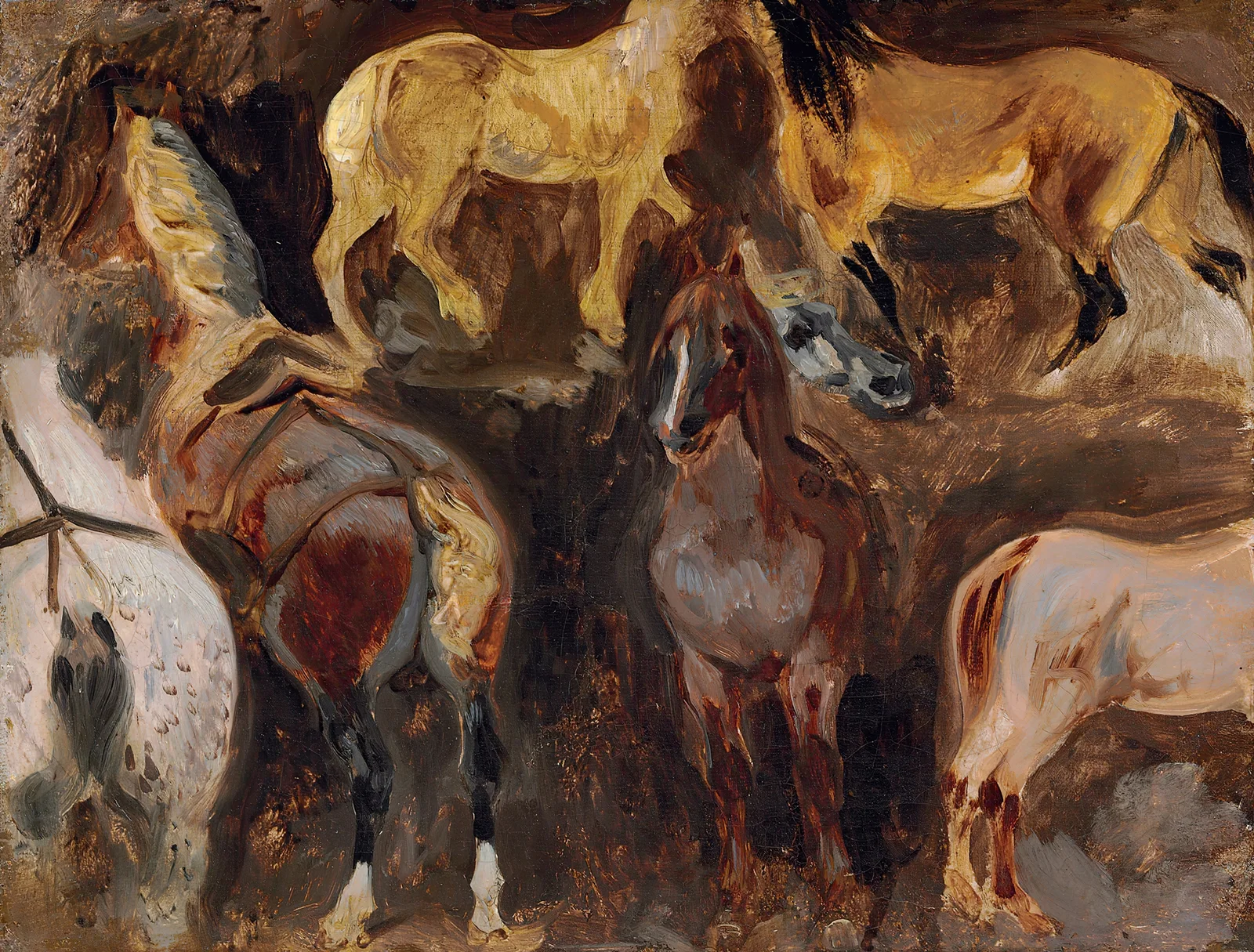 Étude De Chevaux av Eugène Delacroix