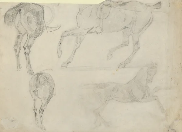 Four Studies of Horses av Eugène Delacroix