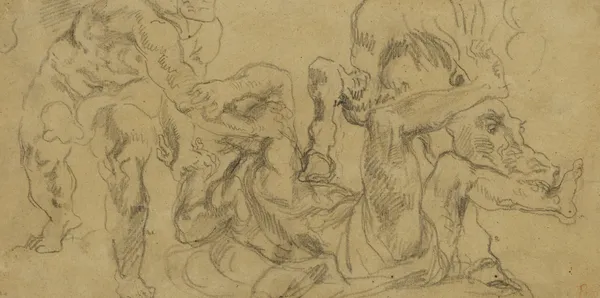 Hercules Feeding Diomedes to His Mares av Eugène Delacroix