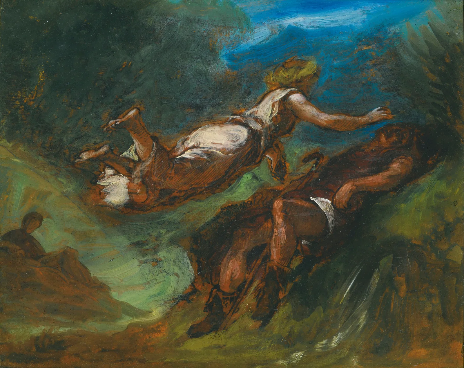 Hésiode Et La Muse av Eugène Delacroix